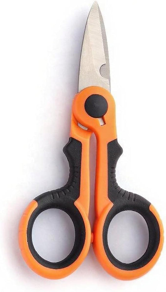 Phantom 5.71-Inch Stainless Steel Fishing Line Scissors with Non-Slip Grip and Protective Casing for Braided Line