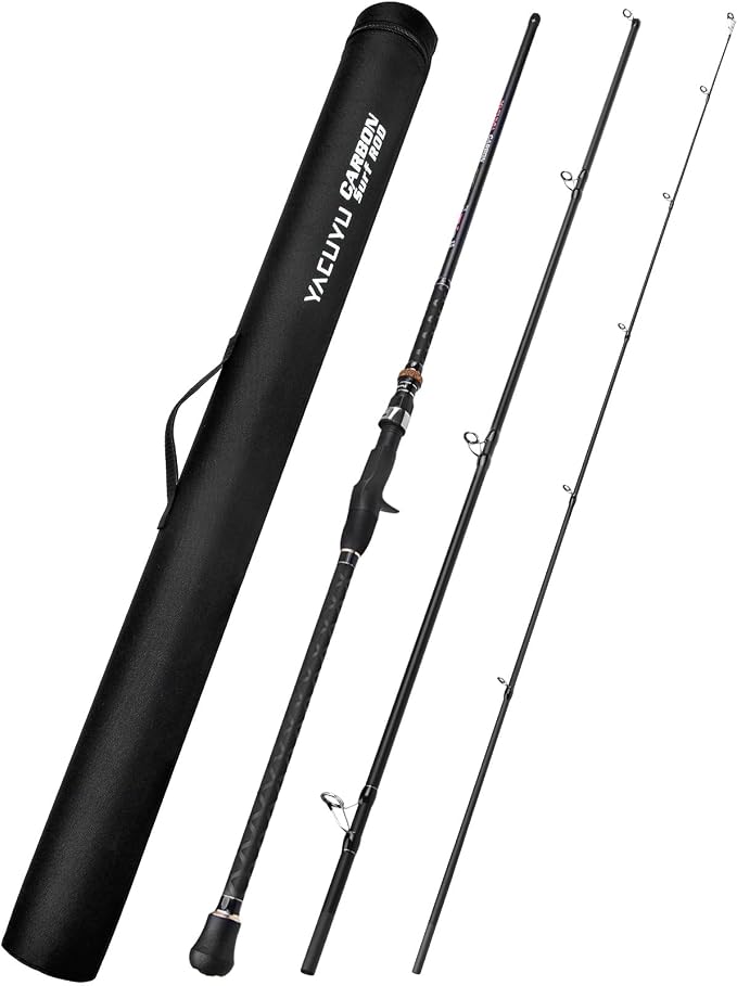 PROBEROS Surf Fishing Rod - Casting Spinning Fishing Rods with Tube(Case) 3 Piece 9'/10'/11'/12' Carbon Saltwater Travel Surf Spinning Rods