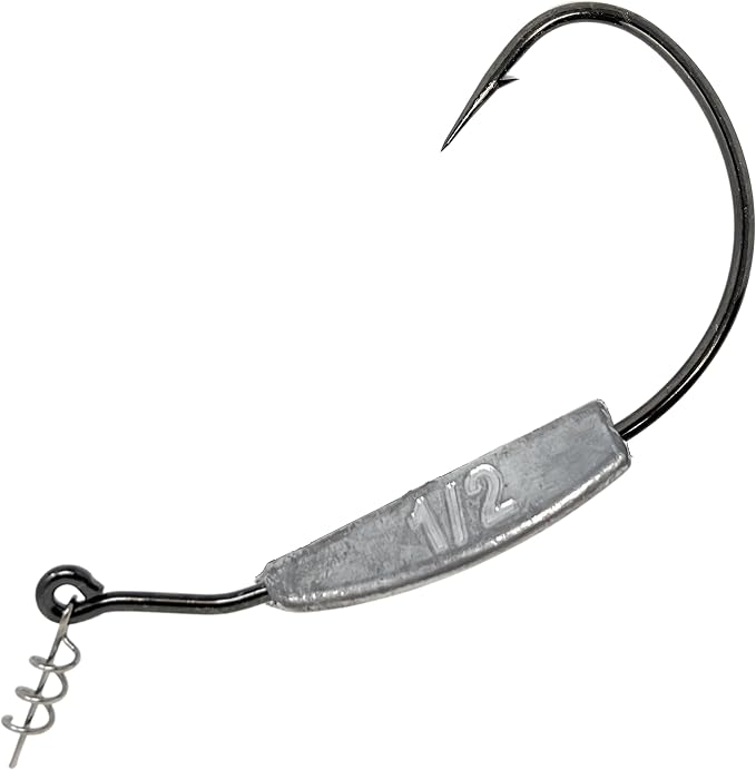 Reaction Tackle Weighted Swimbait Hooks for Bass Fishing - Weedless Fishing Hooks with Twist Lock for Freshwater and Saltwater (10-Pack)