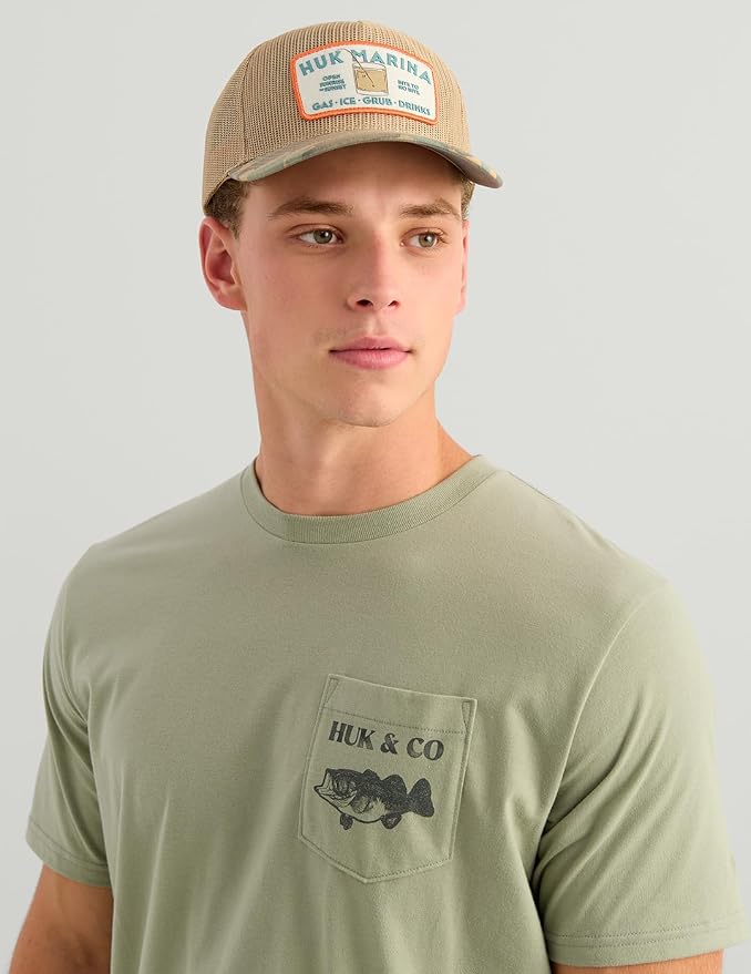 HUK Mens Performance Fishing Logo Tee, Short Sleeve T-Shirt for Men