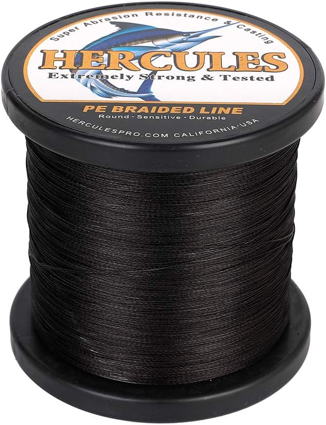 HERCULES Cost-Effective Super Strong 4 Strands Braided Fishing Line 6LB to 100LB Test for Salt-Water, 109/328 / 547/1094 Yards (100M / 300M / 500M / 1000M), Diam# 0.08MM - 0.55MM, Hi-Grade