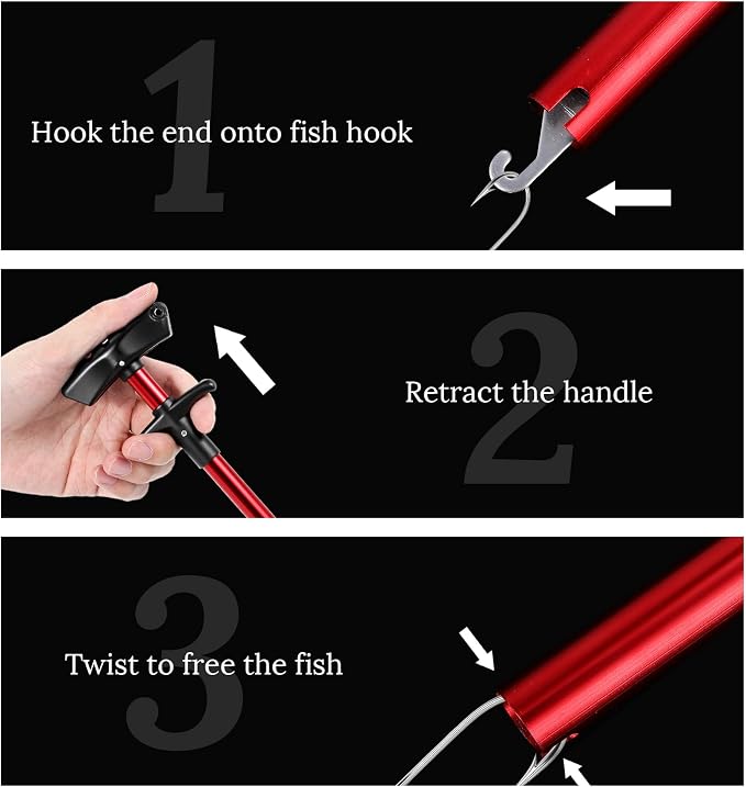 2 Pack Fish Hook Remover Tool, 10 Inch Hook Remover Tool Fishing(Red)