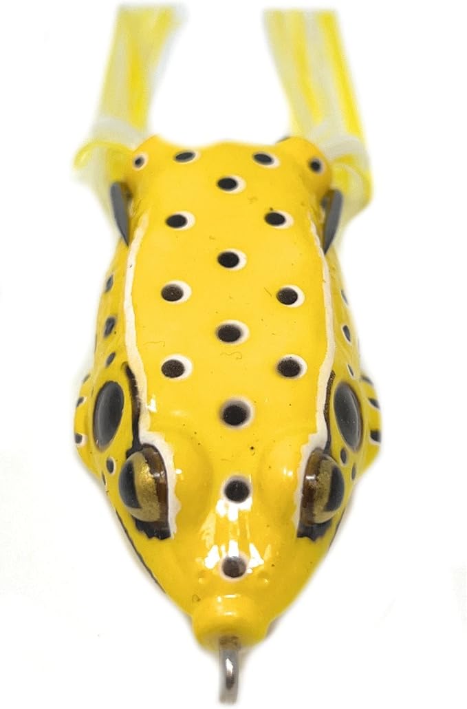 Reaction Tackle Hollow Body Frogs for Bass Fishing - Ultra Realistic Weedless Top Water Frog Lure for Bass, Snakehead, Pike and More - Floating Topwater Fishing Lures - 2 Pack