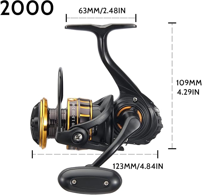 CT Surf Saltwater Fishing Reels, 5+1 Double-Shielded Stainless-Steel BB, 22LBs Max Drag, 5.2 Gear Ratio, CNC Aluminum Spool & Handle Freshwater and Saltwater Spinning Reel