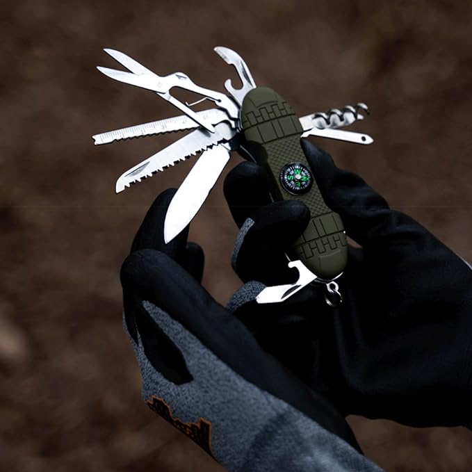 Pocket Multi Tool - Multifunctional Folding Opener, Compact Multi Tools for Survival, Versatile Utility Gear, Portable Pocket Device with Fishing Hook, Outdoor Gear Unit for Hiking and Repairing