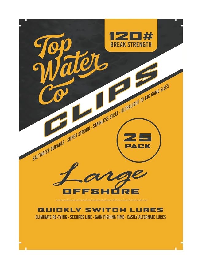 Top Water Co. Fishing Speed Clips - Durable Stainless Steel, Fast Lure Connector (Multiple Sizes)
