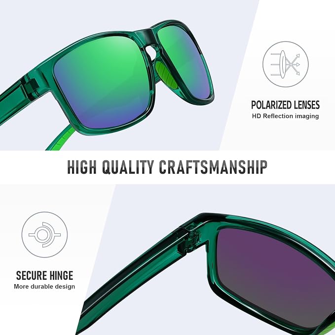 Sports Polarized Sunglasses for Men Women UV Protection Unbreakable Driving Running Fishing Hiking Sun Glasses