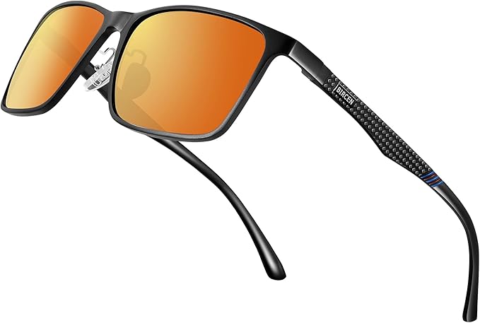 BIRCEN Polarized Mens Sunglasses for Driving: UV Protection Al-Mg Metal Sunglasses Lightweight Shades for Fishing Travel Golf