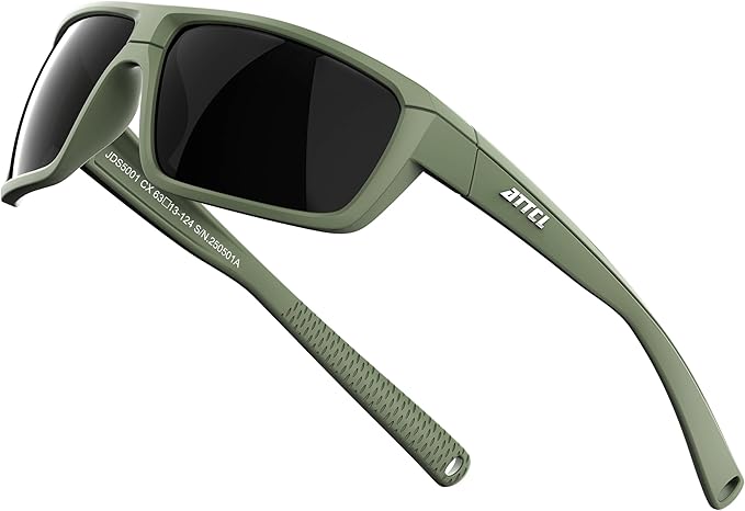 ATTCL Polarized Sunglasses Men for Fishing: UV Protection Lightweight TR90 Sports Wrap Sun Glasses Driving Golf Running