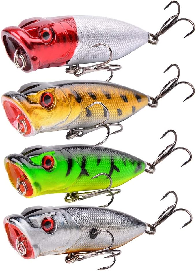 Aorace Fishing Lures Kit Mixed Including Minnow Popper Crank Baits with Hooks for Saltwater Freshwater Trout Bass Salmon Fishing