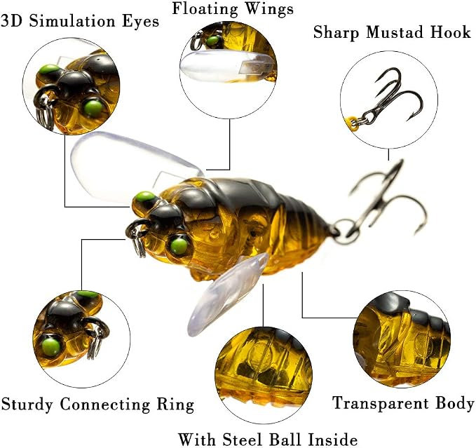 Topwater Bass Lures Fishing Bionic Tackle Wobbler Snakehead Bass Lure 5pcs Freshwater Crank baits 6.0g/5cm Floating isca Artificial Hard Plastic Bait