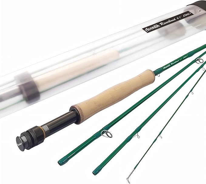 Aventik Fly Fishing Riverbend Series Fly Rod IM8 Graphite Blank 0/1/2/3/4/5/6/7/8 wt Rods, 6/7/8/9/10ft Lightweight Fly Fishing Rod Medium Fast Action