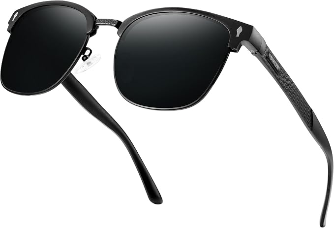 BIRCEN Mens Polarized Sunglasses for Driving: Al-Mg Metal UV Protection Sun Glasses Square Shades for Fishing Travel 2026