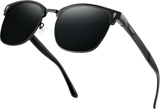 BIRCEN Mens Polarized Sunglasses for Driving: Al-Mg Metal UV Protection Sun Glasses Square Shades for Fishing Travel 2026