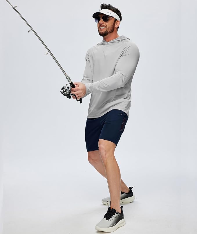 ZITY 5 Pack Mens UPF 50+ Hoodie Shirts Sun Protection Fishing Shirt Fast Dry Lightweight for Athletic Hiking Workout