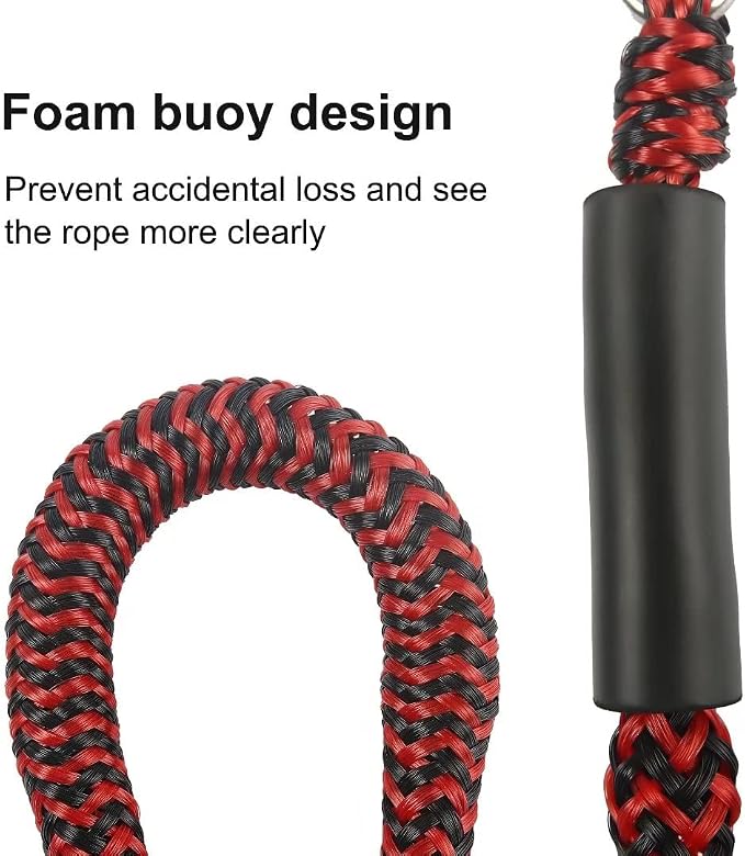 Bungee Dock Lines for Boat Shock Absorb Dock Tie Mooring Rope Boat Accessories 4-5.5 ft,4Pack (Black&Red)