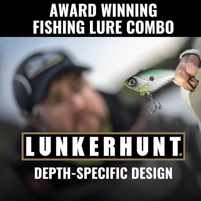 LUNKERHUNT Deep Diving Crankbaits – 4-Pack | Premium Hard Bait Fishing Lures for Bass, Walleye & Saltwater | Ideal for Deep Water Action