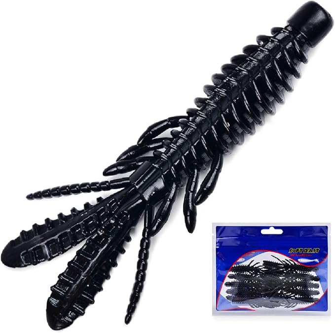 10 Pcs Soft Swimbait Lures, 6.4cm/2.5in Shrimp Shape Soft Plastic Fishing Lures Kit, Bass Fishing Lure Swim Baits with 5 Color, for Fishing Trout, Crappie, Bass, Redfish, Freshwater, Saltwater