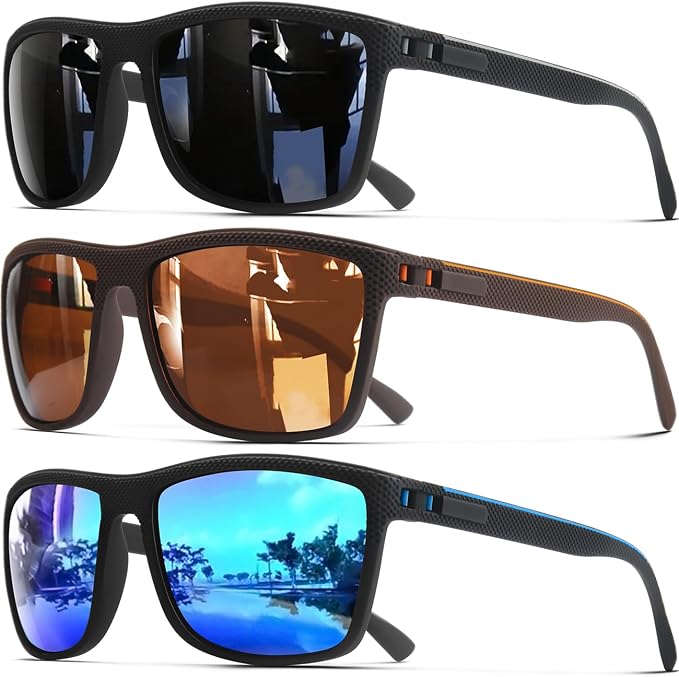 Polarized Sunglasses for Men, UV Protection Lightweight Sun Glasses for Driving Fishing Golf