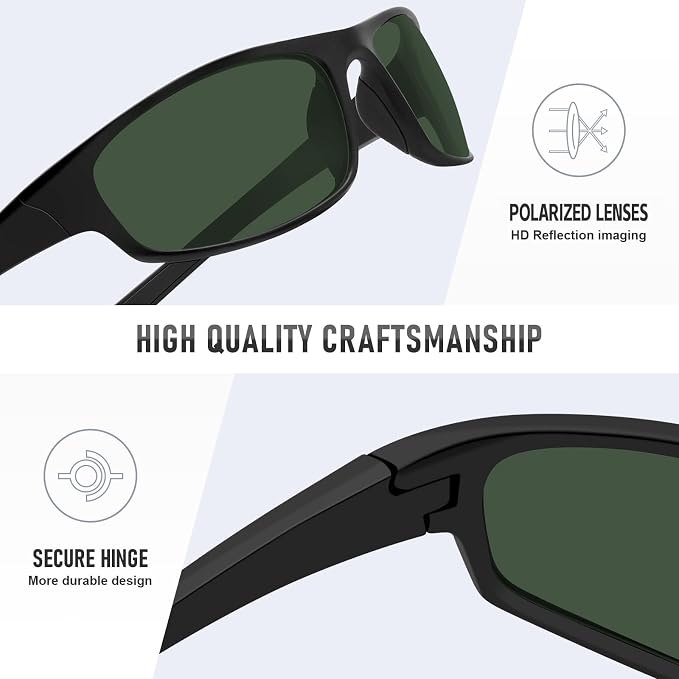 Sports Polarized Sunglasses for Men Women Wrap Around Sun Glasses Fishing Cycling Driving Running UV Protection