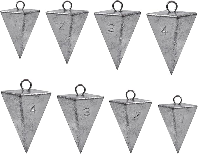 Pyramid Sinkers Fishing Weights, Saltwater Surf Fishing Sinkers Triangle Fishing Weights for Ocean Saltwater Surf Fishing Gear Tackle 1oz 2oz 3oz 4oz 5oz 6oz 8oz