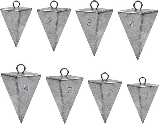 Pyramid Sinkers Fishing Weights, Saltwater Surf Fishing Sinkers Triangle Fishing Weights for Ocean Saltwater Surf Fishing Gear Tackle 1oz 2oz 3oz 4oz 5oz 6oz 8oz