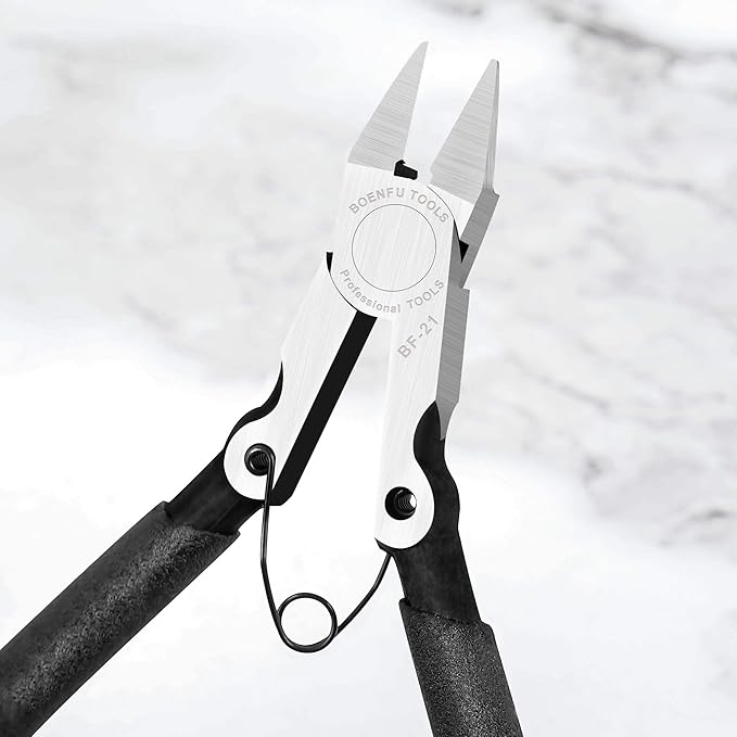 BOENFU 5 inch Flush Cutters Precision Wire Cutters Wire Snips Small Wire Nippers, Ideal for Crafts, Model, Electronics, Zip Ties, Jewelry Making