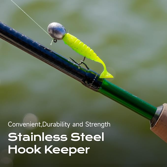 HANDING M1 BFS Rod Ultralight Fishing Rod 2-Piece Spinning & Baitcaster Rod with Seaguide RA Guides AA Cork Handle 30T Carbon Fiber for Trout Crappie Bluegill Yellow Perch Smallmouth Sunfish
