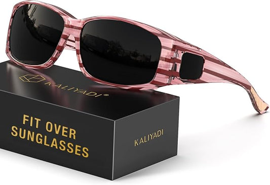 KALIYADI Polarized Sunglasses-Men Women Fit-Over-Glasses: Wrap Around Womens Sunglasses with UV400 for Driving Fishing Golf