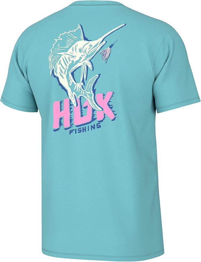 HUK Mens Fishing Graphic Tee, Performance Short Sleeve, Quick-Dry