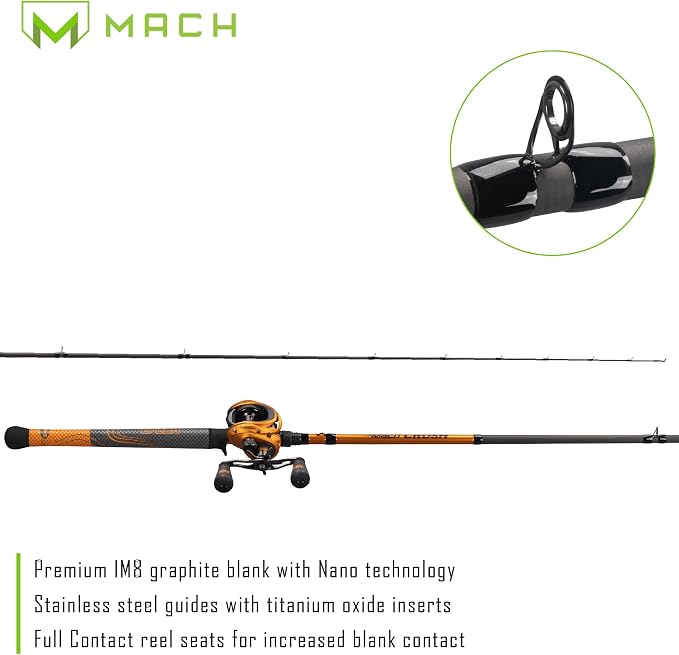 Lew’s MACH Crush Baitcast Reel & Fishing Rod Combo