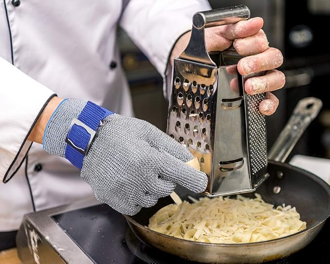 Schwer ANSI A9 Cut Resistant Glove, Food Grade Stainless Steel wire Mesh Metal Gloves, Knife Cutting Gloves for kitchen Mandoline Slicing Butcher Meat Cutting Oyster Shucking Fish Fillet（XL, 1 PCS）