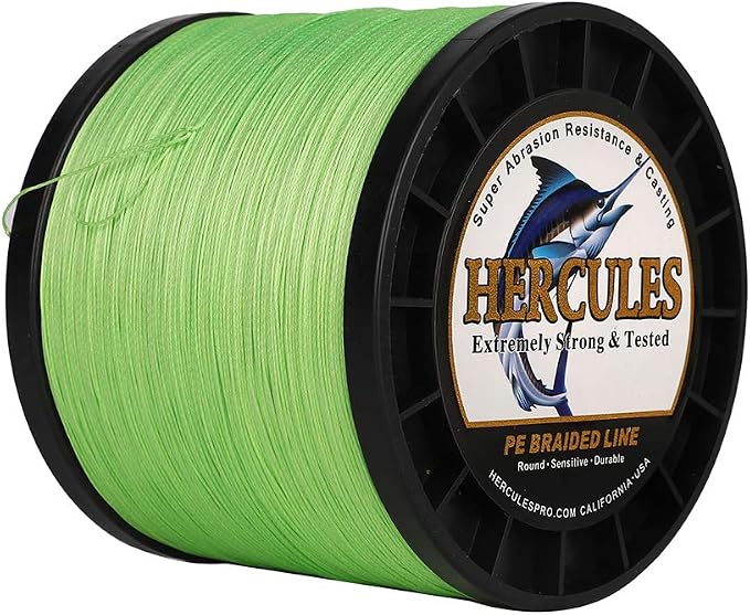 HERCULES Cost-Effective Super Strong 4 Strands Braided Fishing Line 6LB to 100LB Test for Salt-Water, 109/328 / 547/1094 Yards (100M / 300M / 500M / 1000M), Diam# 0.08MM - 0.55MM, Hi-Grade