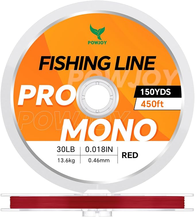 Pro Monofilament Fishing Line with Knot Instruction Cards for Multi Purpose Cost Effective, Strong Yet Thin Nylon String for Big Fishes, Tangle-Free & UV Resistant, 15/20/30/50/80LB