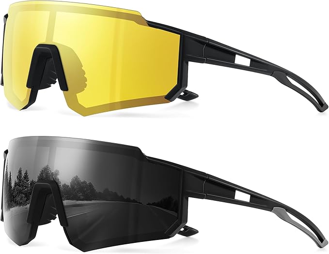 Polarized Sports Sunglasses for Men and Women,Fishing Cycling Mountain Bike Baseball Sunglasses with UV Protection