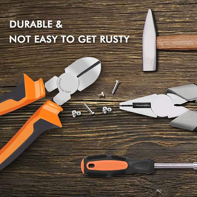 BOENFU Wire Cutter for Artificial Flowers, Crafts, Chicken Wire 6 inch Side Cutters Heavy Duty Diagonal Cutting Pliers, Orange