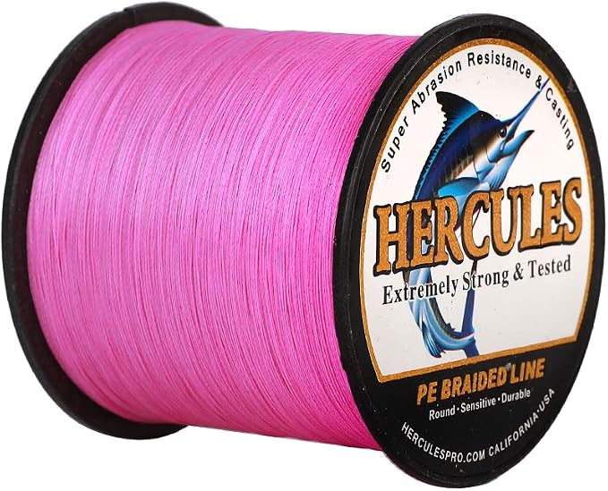 HERCULES Cost-Effective Super Strong 4 Strands Braided Fishing Line 6LB to 100LB Test for Salt-Water, 109/328 / 547/1094 Yards (100M / 300M / 500M / 1000M), Diam# 0.08MM - 0.55MM, Hi-Grade