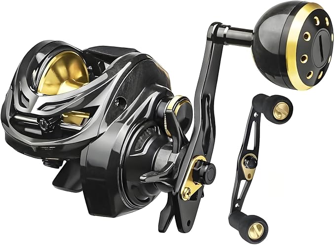 Carbon Fiber Baitcasting Reel, Baitcasting Fishing Reel for Trout Fishing, 35lbs Max Drag, 6.3:1 Gear Ratio, Double Row Magnetic Brake