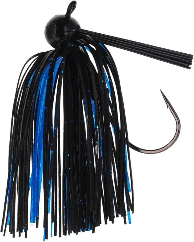 Reaction Tackle Football Jigs for Bass Fishing - Weedless Bait Design/Foot Ball Jig Head/Fishing Lures and Silicone Skirt - Also Pike, Walleye and Muskie and More (3-Pack)