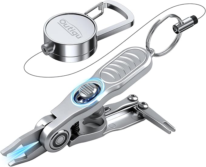 Multifunctional Fishing Line Cutters – Fly Fishing Nippers with Retractors, 420 Stainless Steel Knot Tying Tool and Braided Line Scissors Clippers, Rustproof Fishing Gear Gifts for Men