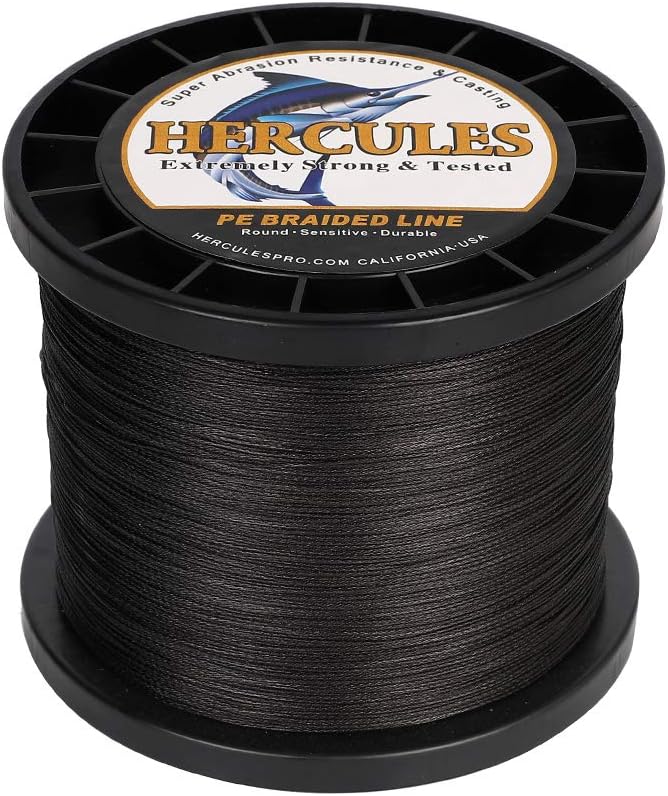 HERCULES Cost-Effective Super Cast 8 Strands Braided Fishing Line 10LB to 300LB Test for Salt-Water,109/328/547/1094 Yards(100M/300M/500M/1000M),Diam.#0.12MM-1.2MM,Hi-Grade Performance,Variety Colors