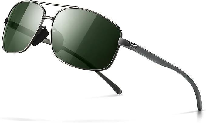 SUNGAIT Ultra Lightweight Rectangular Polarized Sunglasses Men UV400 Protection