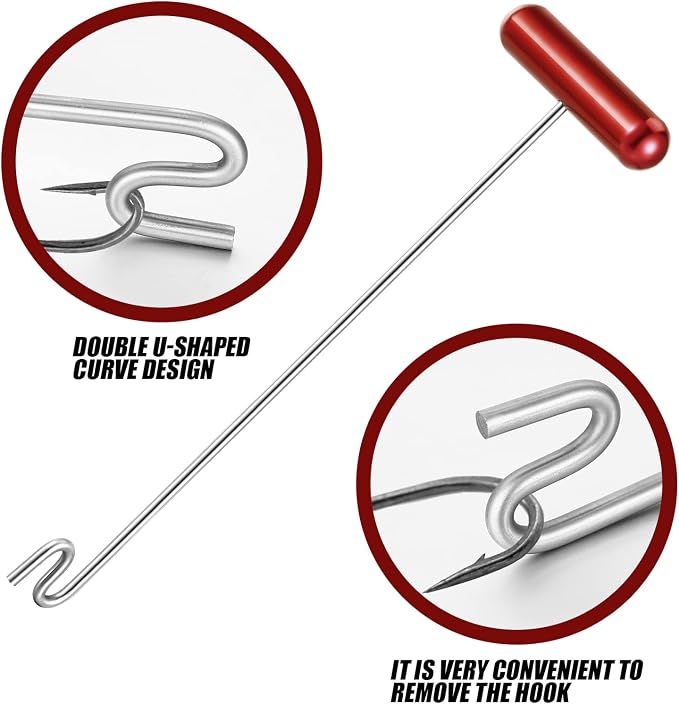 Sotiff 2 Pcs 12 in Stainless Steel Fish Hook Remover Tools Summer Fishing Hook Quick Removal Device Saltwater Dehooker Aluminum and Fish Dehooker for Fisherman