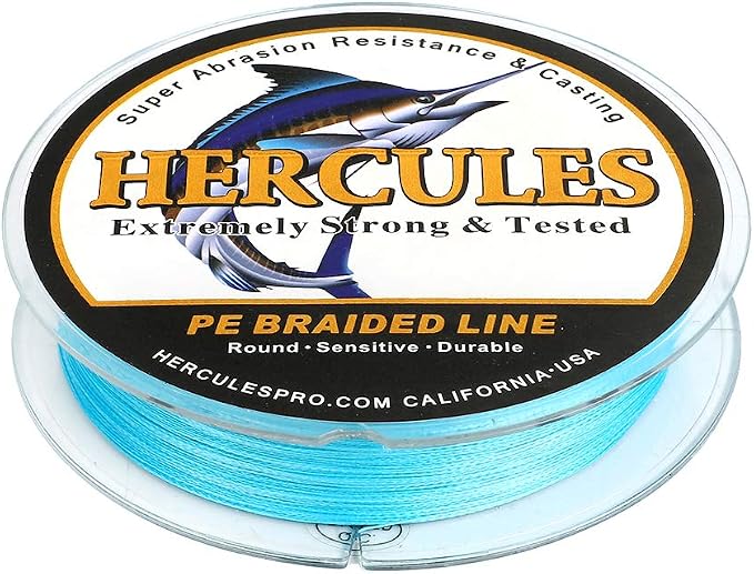 HERCULES Cost-Effective Super Strong 4 Strands Braided Fishing Line 6LB to 100LB Test for Salt-Water, 109/328 / 547/1094 Yards (100M / 300M / 500M / 1000M), Diam# 0.08MM - 0.55MM, Hi-Grade
