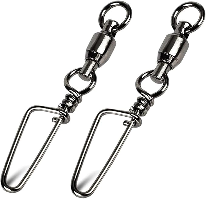 Snap Fishing Swivels Ball Bearing Black Nickel Ball Bearing Swivels Saltwater Heavy Duty Barrel Swivels for Freshwater Saltwater Fishing