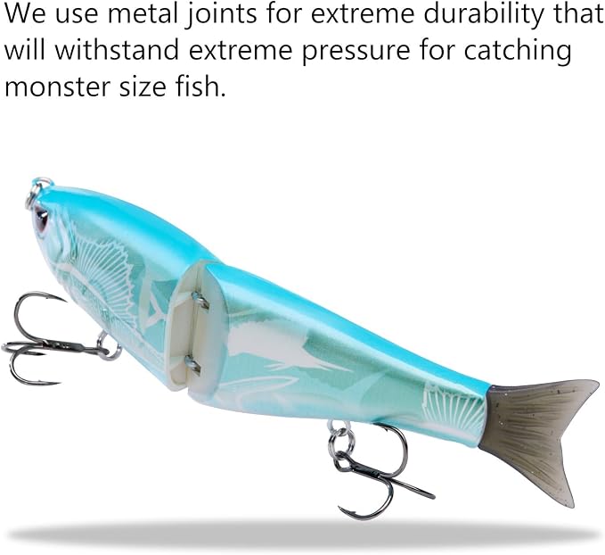 Bassdash SwimShad Glide Baits Jointed Swimbait Bass Pike Salmon Trout Muskie Fishing Lure,3-Pack