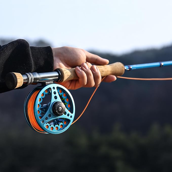 Sougayilang Fly Fishing Combo, 4 Piece Fly Rod and CNC Machined Aluminum Alloy Reel Complete Starter Package with Rod Bag