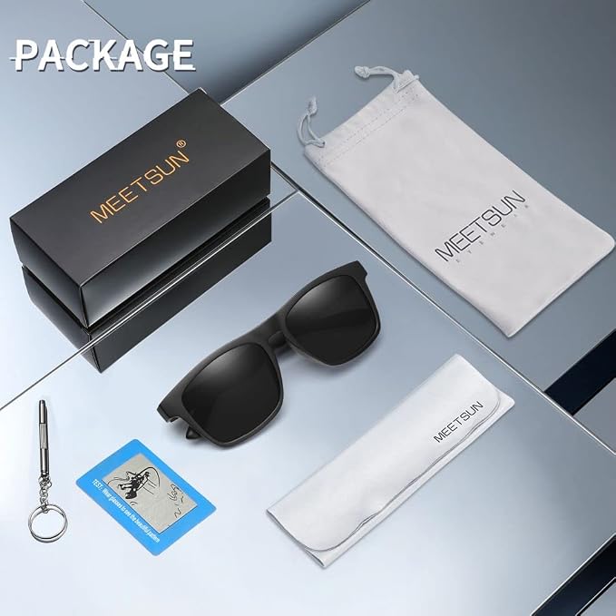 MEETSUN Polarized Sunglasses For Men Women UV Protection Square Frame Sport Fishing Driving Sunglasses