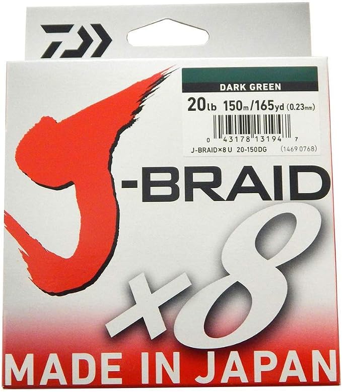 Daiwa J-Braid 150M 8-Strand Woven Round Braid Line