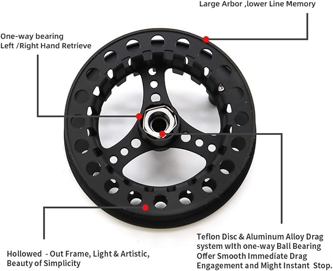 (1/2WT 3/4WT 5/6WT 7/8WT) Fly Reel with Line Combo Aluminum Alloy Large Arbor Fly Fishing Reels Weight Forward Fly Line with Braided Backing Taper Leader Pre-Tied